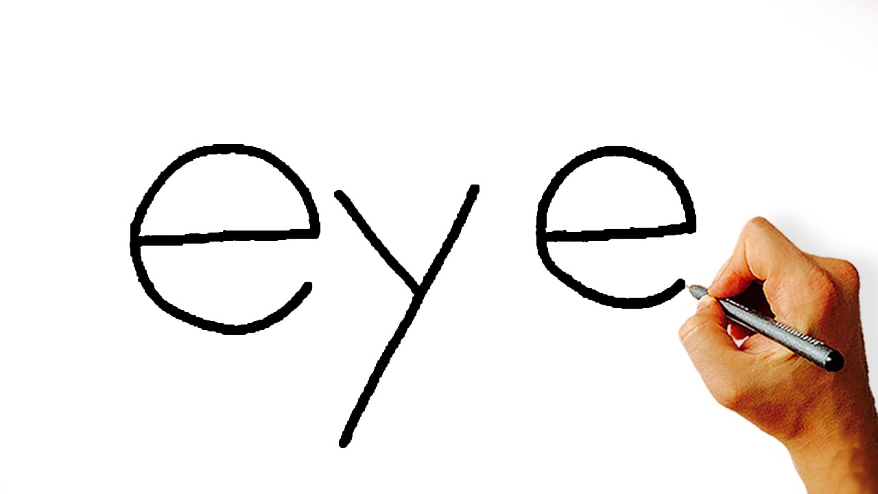 1280x720 Very Easy! How To Turn Words Eye Into A Cartoon Art On Paper