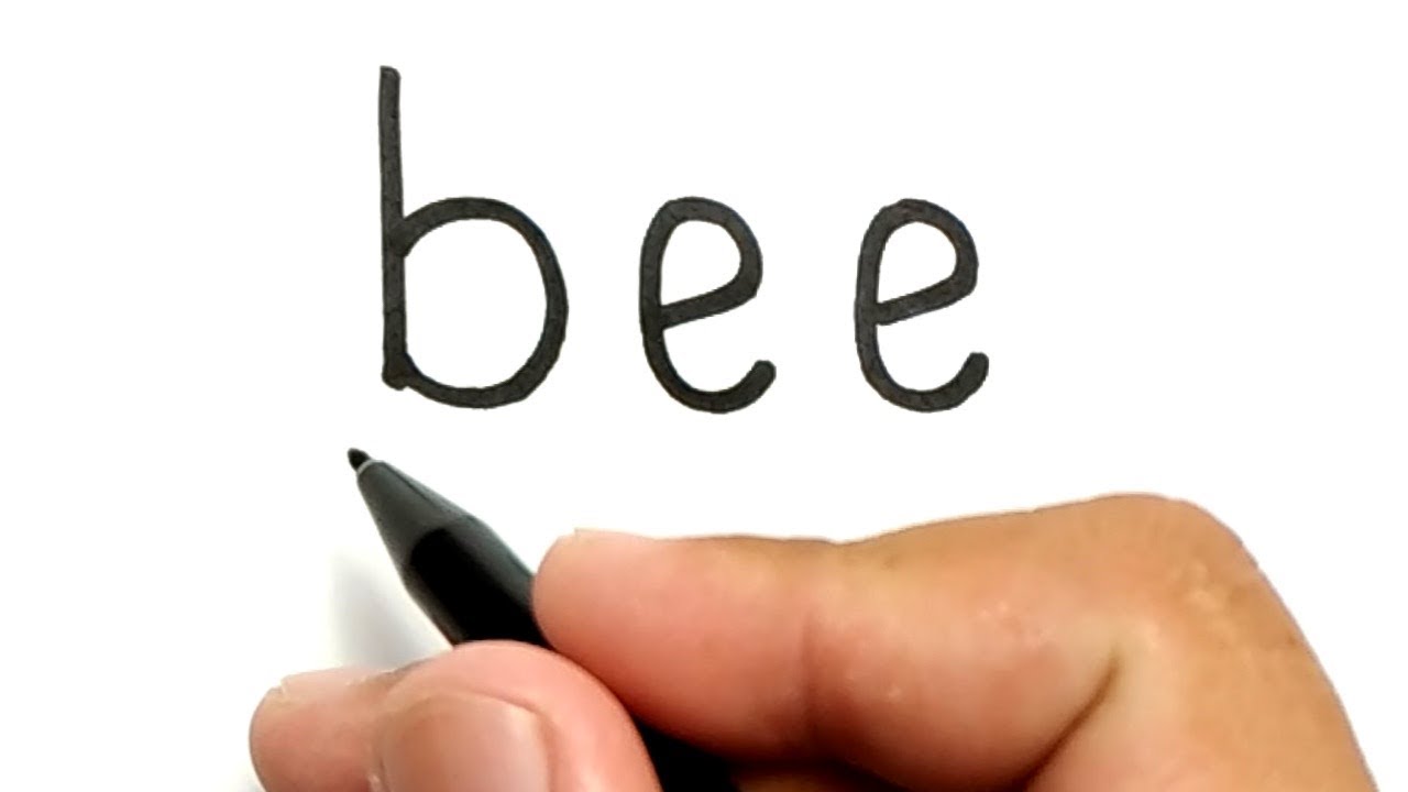 1280x720 Very Easy, How To Turn Words Bee Into Cartoon For Kids How