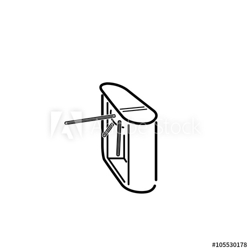 500x500 Security Set Turnstile Perspective Line Icon