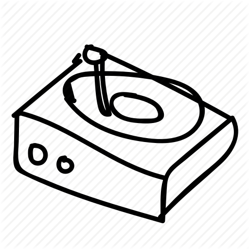 512x512 Doodle, Drawing, Electronics, Gadget, Hand Drawn, Music, Turntable