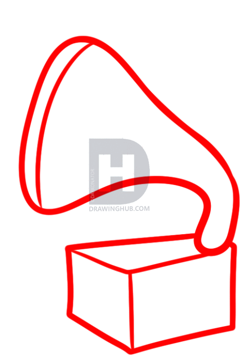 488x720 How To Draw A Record Player, Phonograph, Step