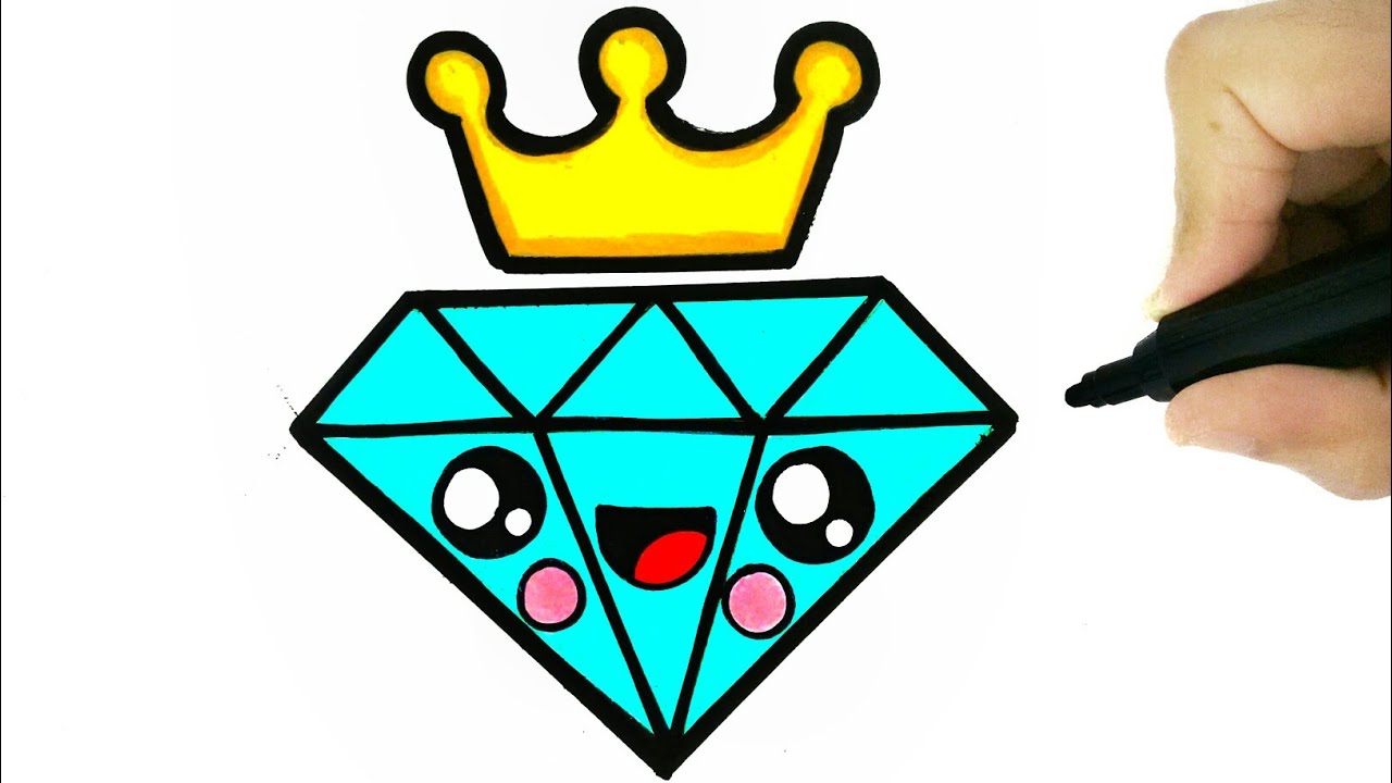 1280x720 How To Draw A Cute Diamond Step