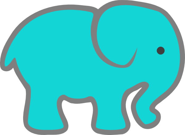 600x436 Turquoise Elephant Clip Art