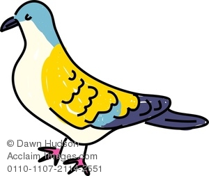 300x253 Clipart Image Of A Whimsical Drawing Of A Turtle Dove
