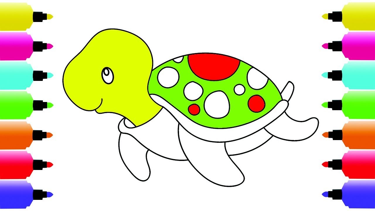 1280x720 How To Draw Turtle, Coloring Pages Animals Step