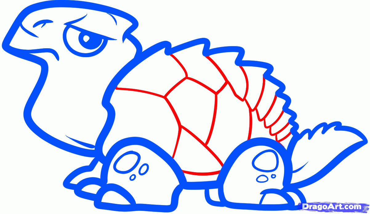 1202x696 How To Draw Turtles For Kids, Step
