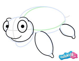 300x233 How To Draw How To Draw A Sea Turtle