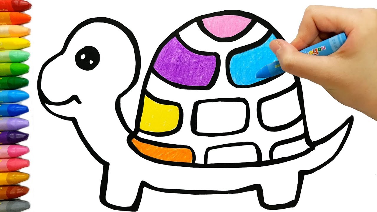 1280x720 Turtle Coloring And Drawing Learn Colors For Kids Jolly Toy Art