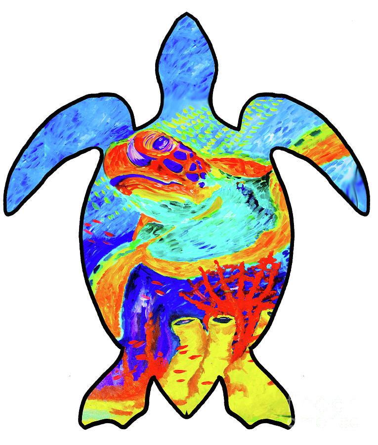 765x900 Turtle Outline Painting