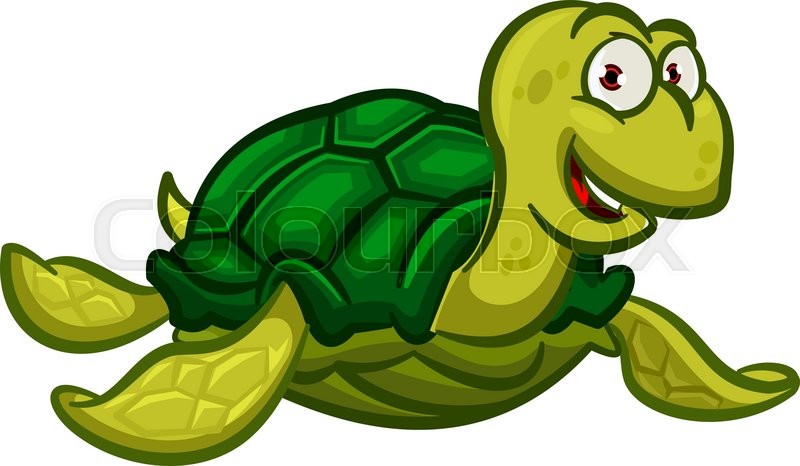 800x466 Happy Cartoon Swimming Pacific Turtle Stock Vector Colourbox