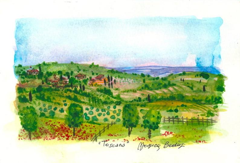 794x541 original italian landscape art painting original watercolor etsy