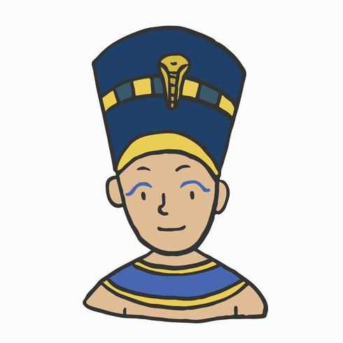 490x490 Hand Drawn Young Pharaoh, Egyptian King