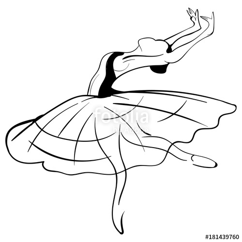 500x500 Beautiful Drawing Ballerina Sketch Vector Stock Image