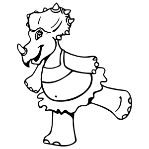 300x300 Centrosaurus Dinosaur In A Tutu Sticker