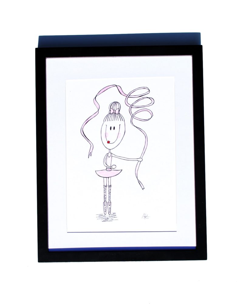 800x1000 Drawing Handmade Ballerina In Pink Tutu Art And Cat