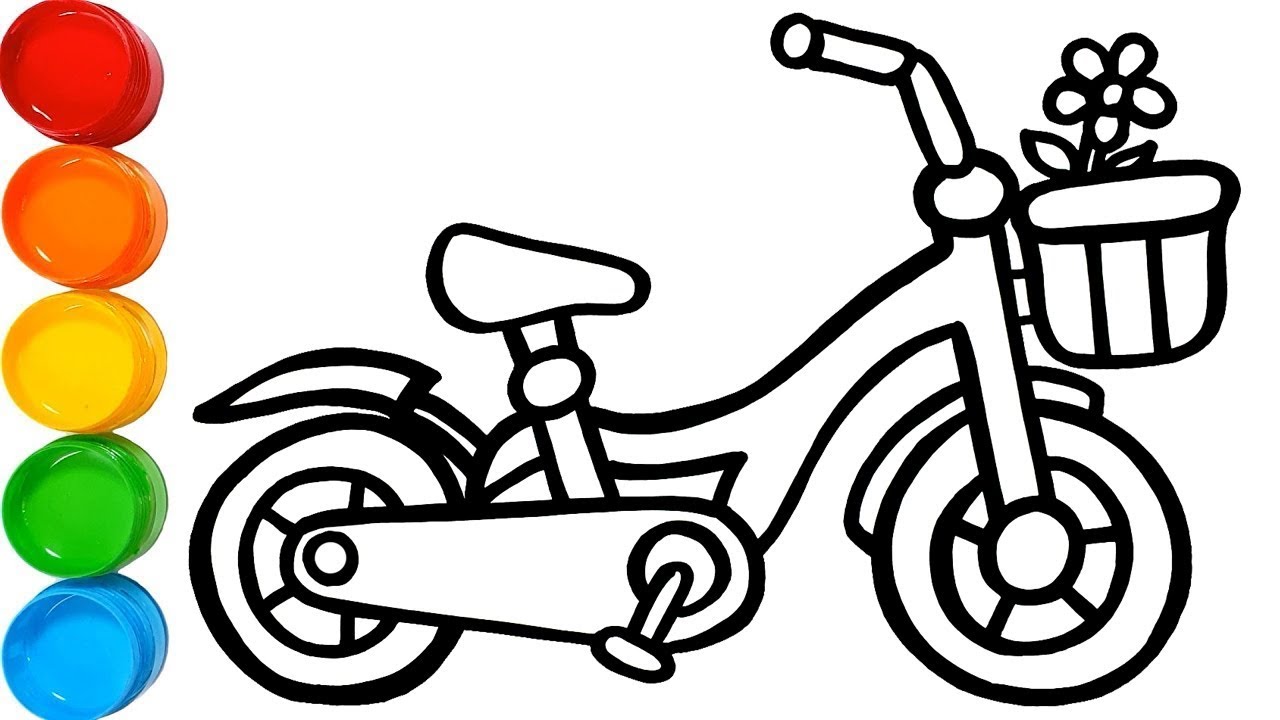 1280x720 Glitter Toy Bicycle Coloring And Drawing Painting Colors For Kids