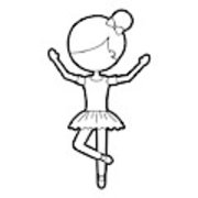 180x180 The Little Girl Danced Ballet With Tutu Dress And Bun Hair Art