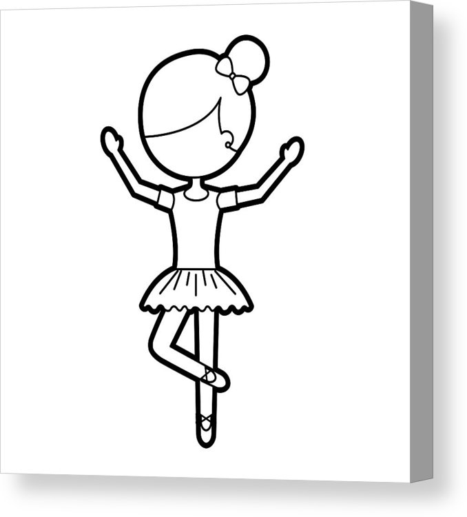 678x750 The Little Girl Danced Ballet With Tutu Dress And Bun Hair Canvas