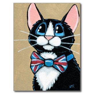 324x324 Patriotic Uk Tuxedo Cat Wearing Bow Tie Painting