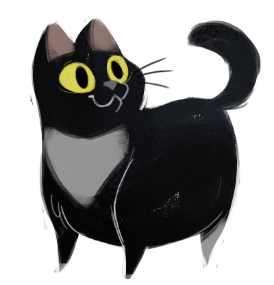 400x416 Black And White Cat Tumblr