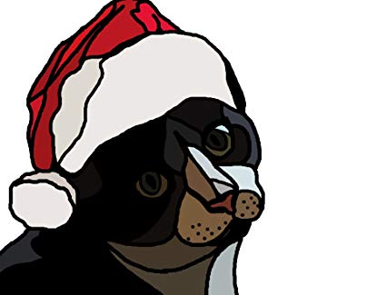 425x325 Home Comforts Laminated Poster Christmas Tuxedo Cat