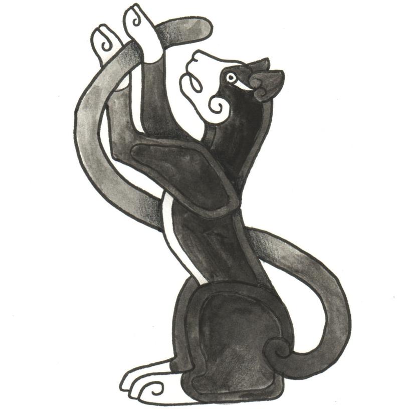 794x824 Celtic Critter Tuxedo Cat Original Etsy