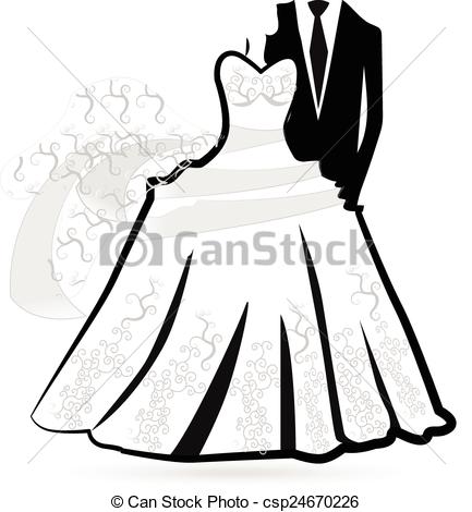433x470 Wedding Dress And Tuxedo Clipart