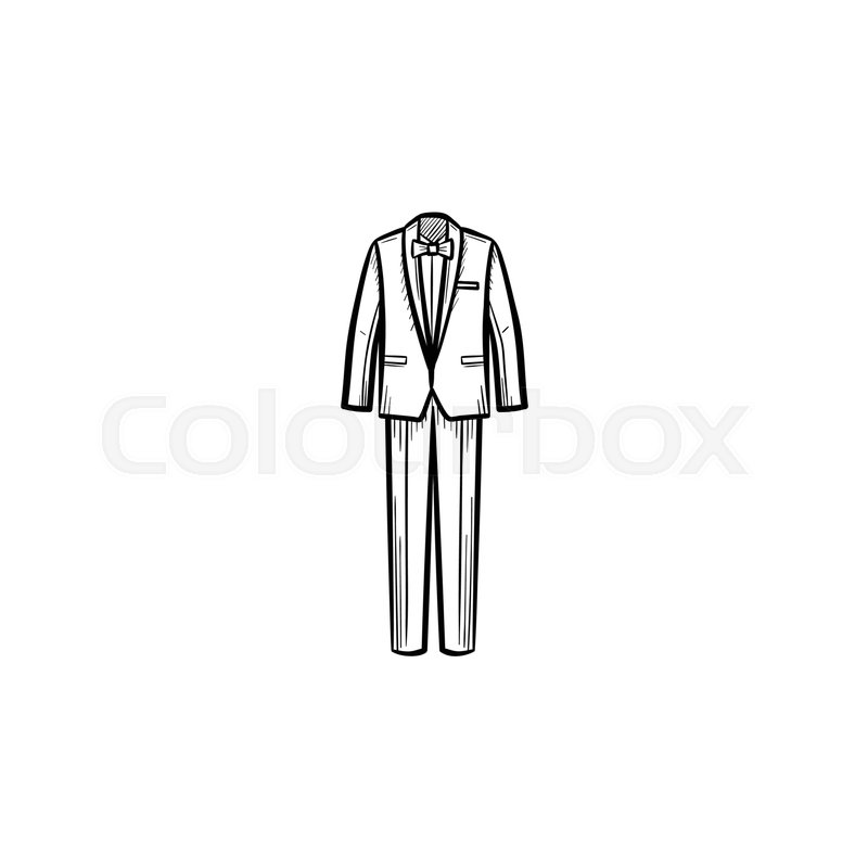 800x800 Vector Hand Drawn Wedding Suit Outline Stock Vector Colourbox