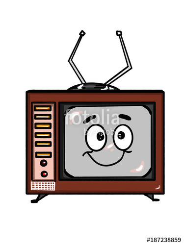 375x500 Tv Old Illustration Cartoon Coloring Drawing Stock Photo
