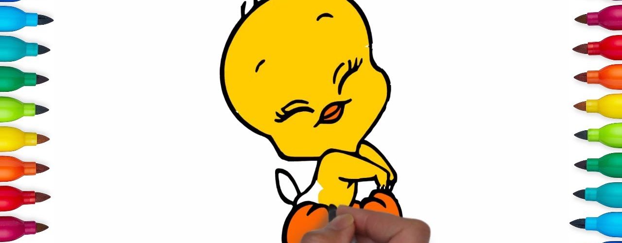 1280x500 tweety bird drawing and coloring how to draw and color tweety