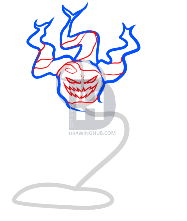 609x720 How To Draw A Haunted Tree, Halloween Tree, Step