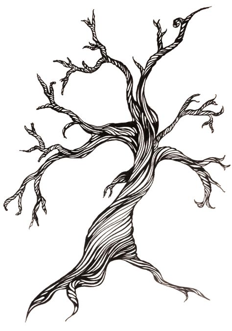 474x675 Twisted Old Tree Art Print Poster In Tattoo