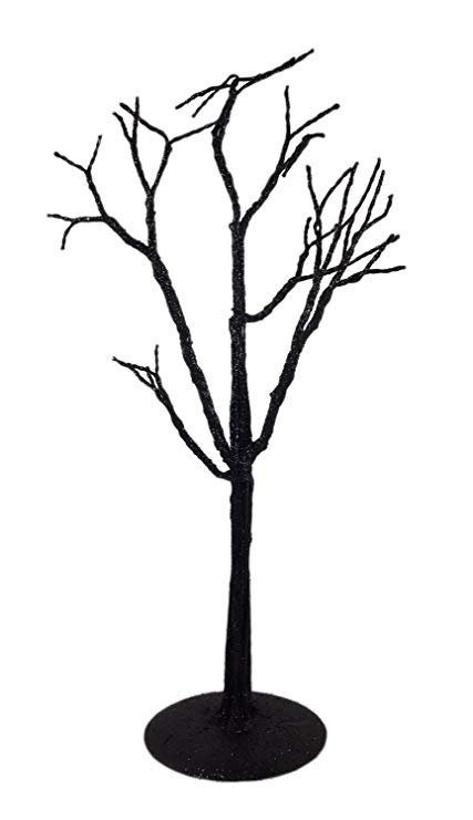 427x741 Twisted Black Glitter Tree, Small
