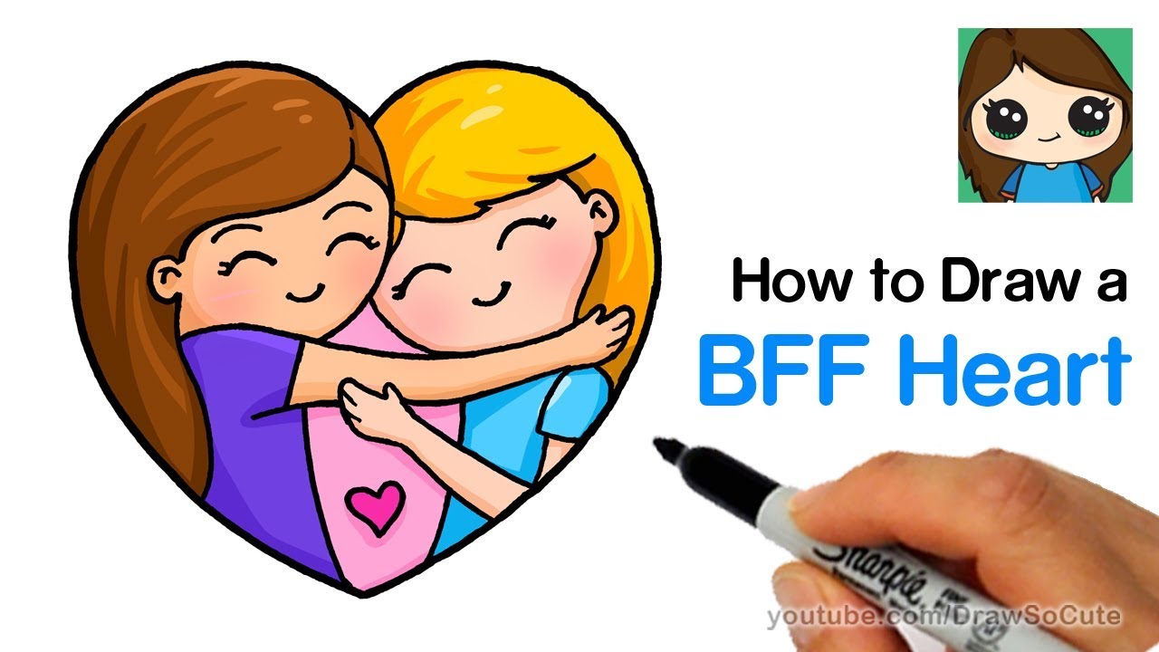 1280x720 How To Draw Best Friends Forever Heart Easy