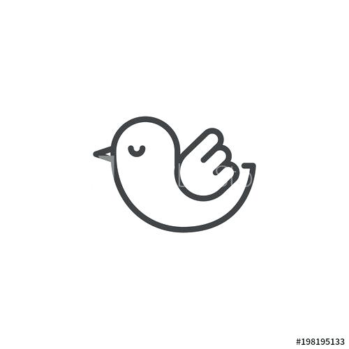 500x500 Simple Bird Outline Hand Draw Sketch Two Outline Birds Stock Photo