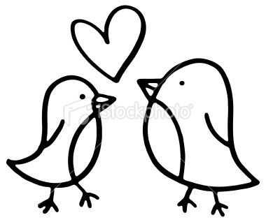 380x318 Two Birds Sketch With A Love Heart Embroidery Bird Sketch