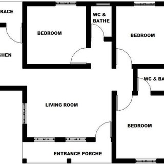 320x320 A Two Dimensional Drawing Showing The Floor Plan Of Three Bedroom