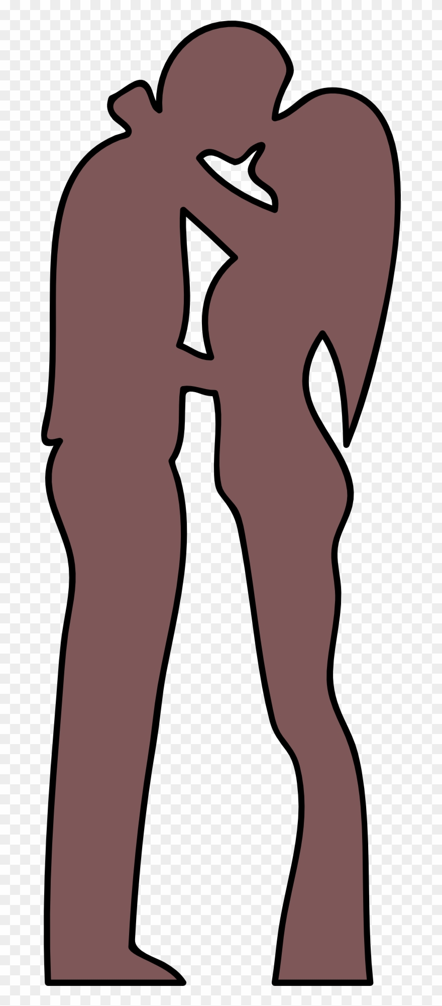 880x2001 Couple Heart Love Silhouette Two Drawing