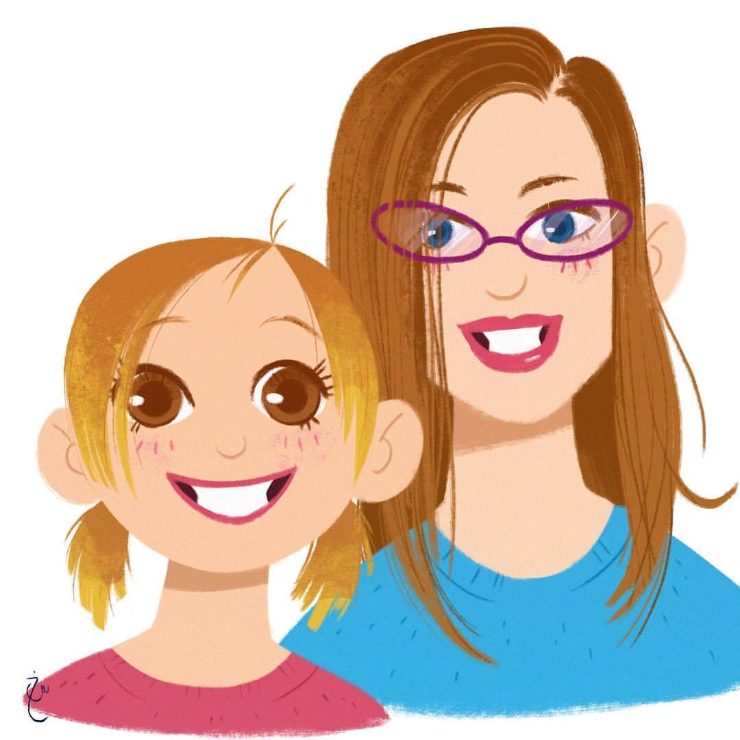 1080x1080 The Samsoomful Drawing For Of Her Two Cute Girls!