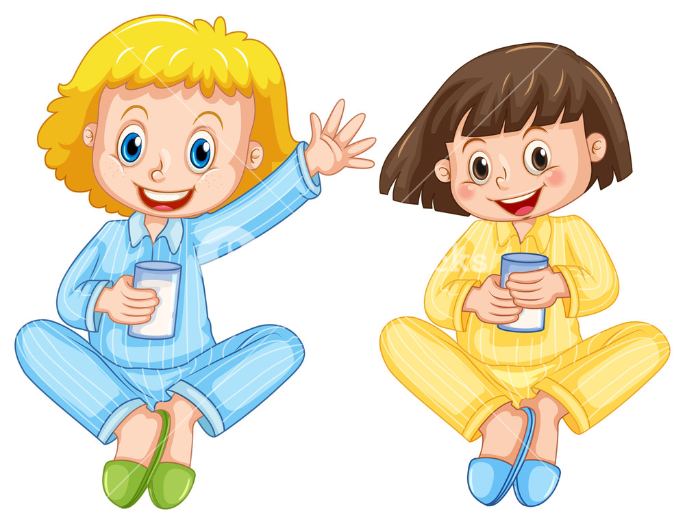 1000x765 Two Girls Drinking Milk Royalty Free Stock Image