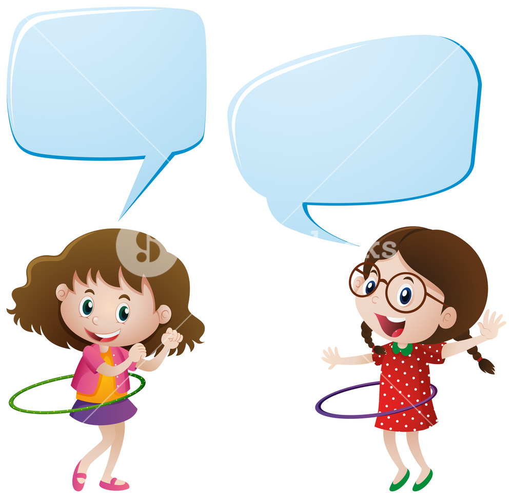 1000x970 Two Girls Playing Hulahoops Illustration Royalty Free Stock Image