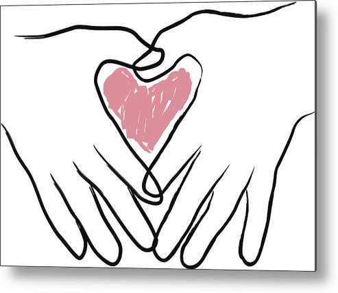 493x427 Heart In Two Hands Metal Print