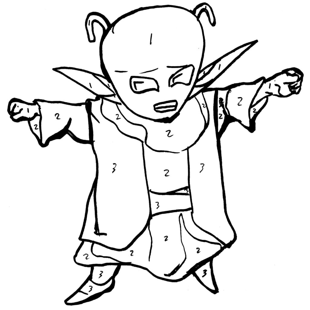 1024x1024 Dende Clenching Two Hands Coloring Pages On Ultracoloring Two