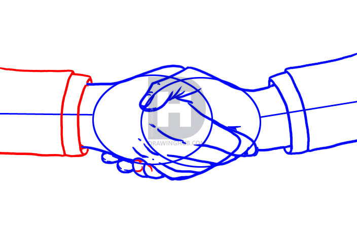 704x454 How To Draw Shaking Hands, Step