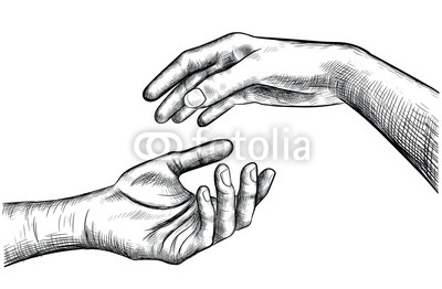 400x262 Illustration Of Two Lovers Who Are Stretching Their Hands To Each