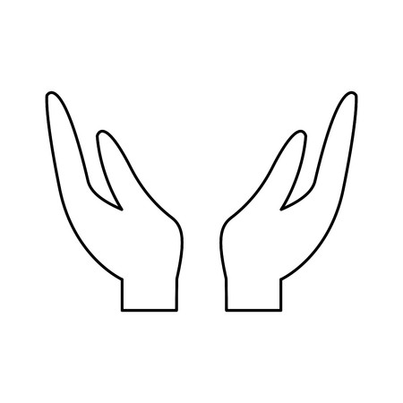 450x450 Two Hands Support Charity Gesture Icon Vector Illustration Outline