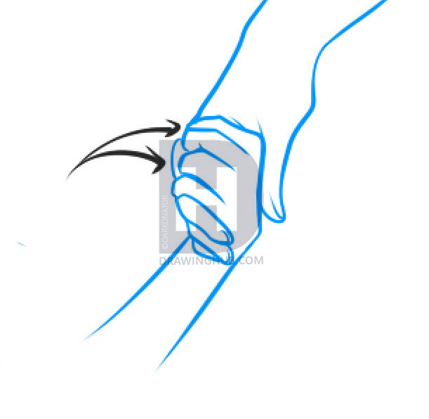 611x596 How To Draw Holding Hands, Step