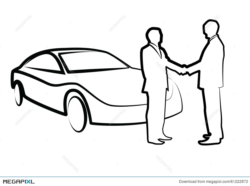 800x596 Two Businessmen Shaking Hands In Front Of A Car