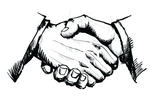 505x339 Two Hands Shaking Drawing Easy