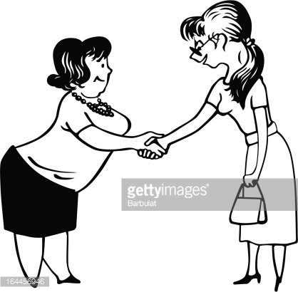 418x410 Two Young Women Shaking Hands Premium Clipart
